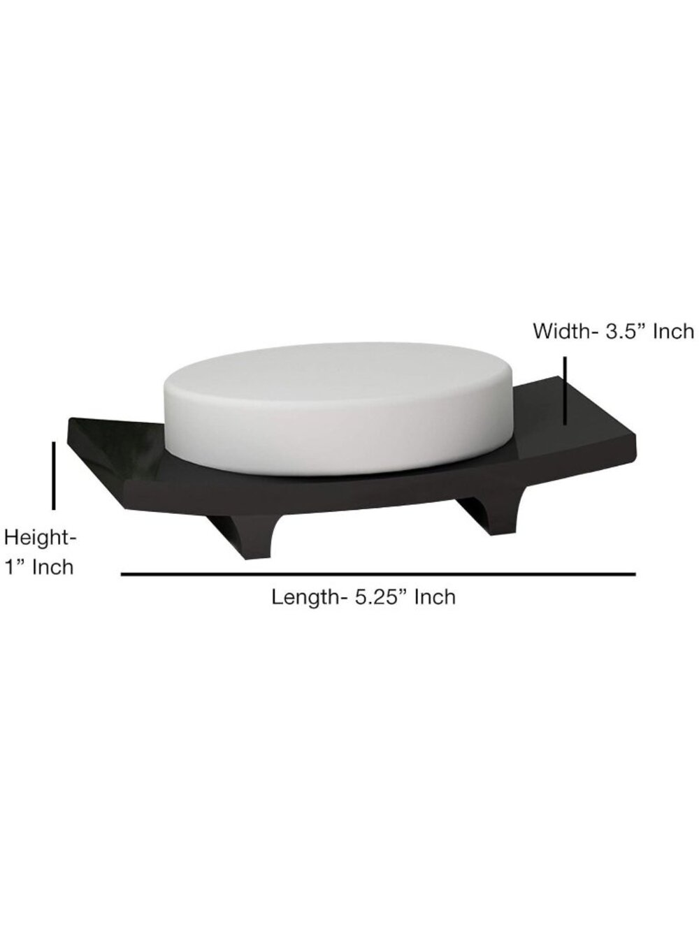 Nu Steel Loft Collection Black Metallic Resin Material Wide Profile Soap Dish - Picture 3 of 9